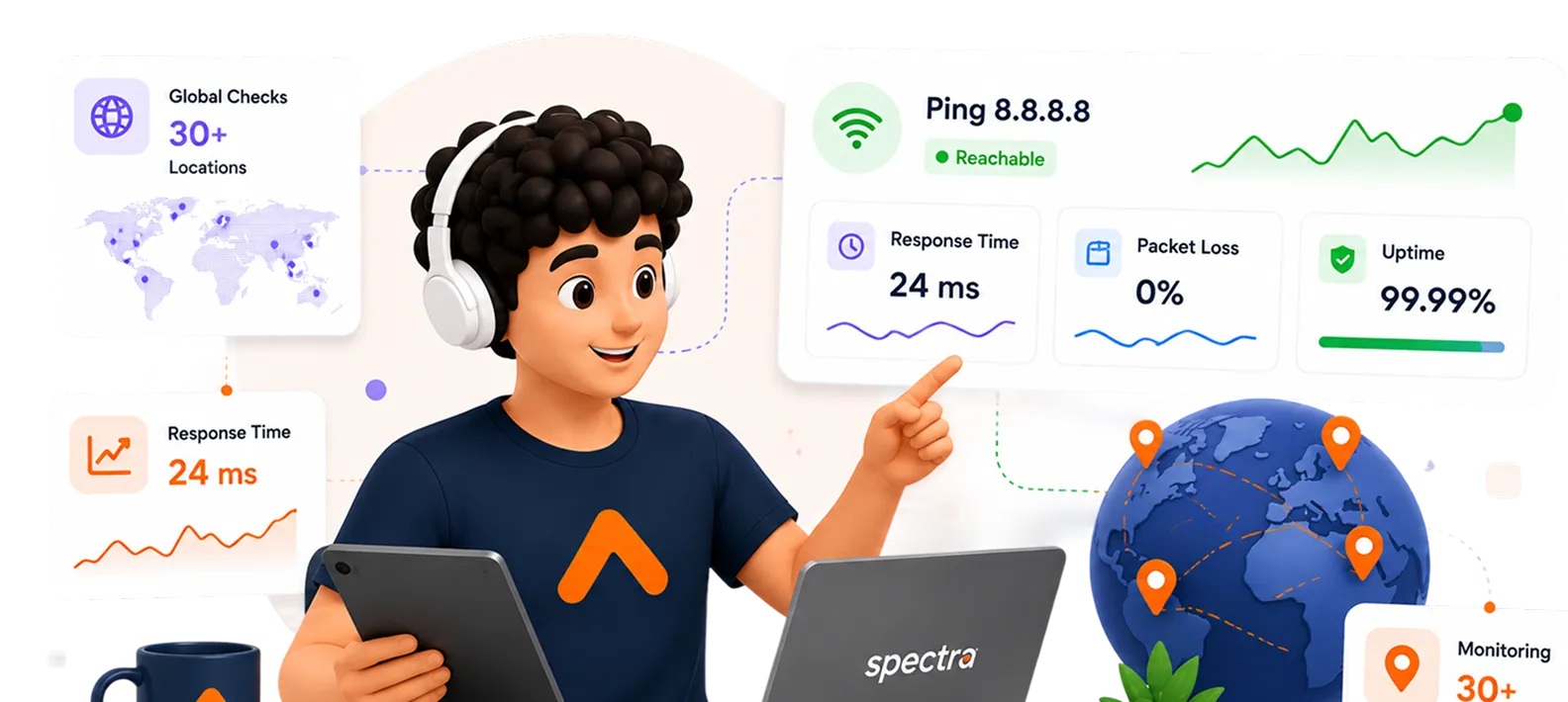 Ping monitoring illustration